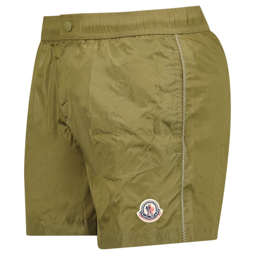 Moncler Logo Swim Shorts in Olive Green - Boinclo - Outlet Sale Under Retail