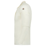 Moncler Long Sleeve Logo Polo Shirt in White - Boinclo - Outlet Sale Under Retail