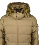 Moncler Maya Down Hooded Short Puffer Jacket in Beige - Boinclo - Outlet Sale Under Retail