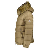Moncler Maya Down Hooded Short Puffer Jacket in Beige - Boinclo - Outlet Sale Under Retail