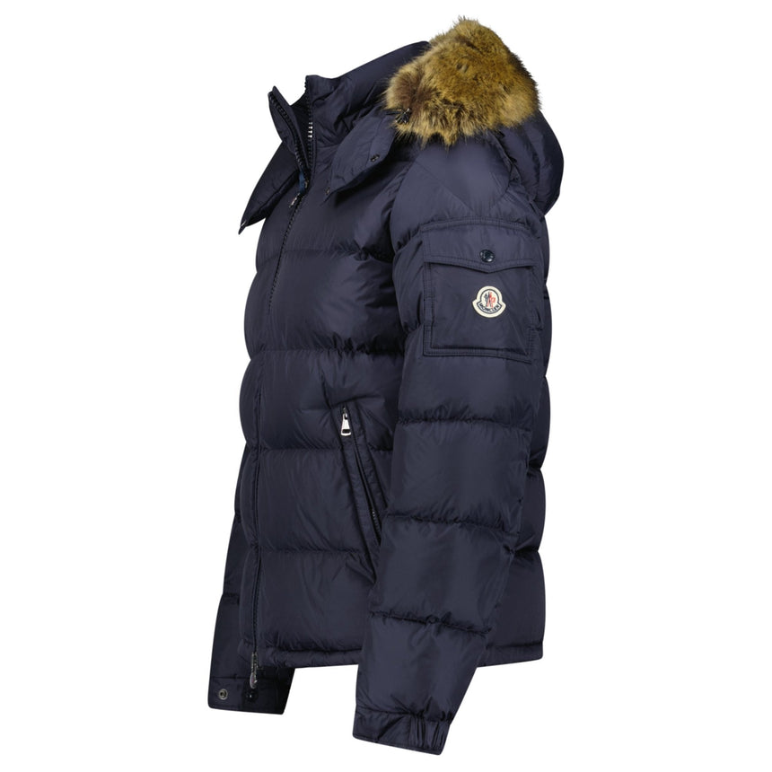 Moncler Maya Fur Giubbotto Jacket in Navy Blue - Boinclo - Outlet Sale Under Retail