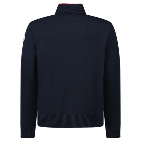 Moncler Down - Panelled Cotton Cardigan in Navy - Boinclo - Outlet Sale Under Retail