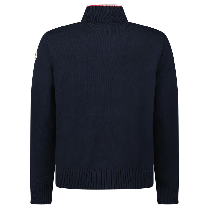 Moncler Down - Panelled Cotton Cardigan in Navy - Boinclo - Outlet Sale Under Retail