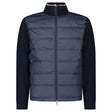 Moncler Down - Panelled Cotton Cardigan in Navy - Boinclo - Outlet Sale Under Retail