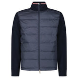 Moncler Down - Panelled Cotton Cardigan in Navy - Boinclo - Outlet Sale Under Retail