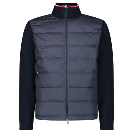 Moncler Down - Panelled Cotton Cardigan in Navy - Boinclo - Outlet Sale Under Retail
