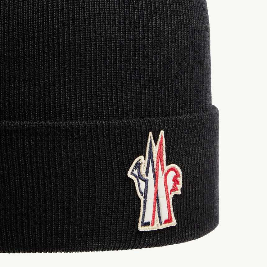 Moncler Grenoble Wool Beanie Hat Black - Boinclo - Outlet Sale Under Retail