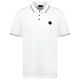Moncler Logo Patch Smart Polo Shirt in White - Boinclo - Outlet Sale Under Retail