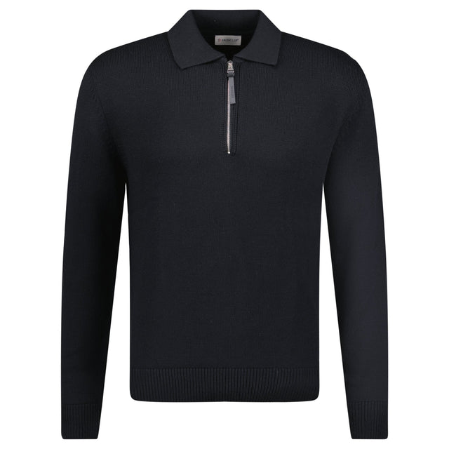 Moncler Wool Polo Jumper in Black - Boinclo - Outlet Sale Under Retail