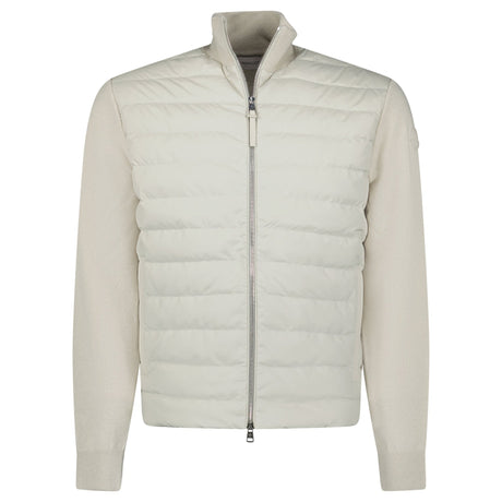 Moncler Padded Wool & Cashmere Zip - Up Cardigan Stone Beige - Boinclo - Outlet Sale Under Retail