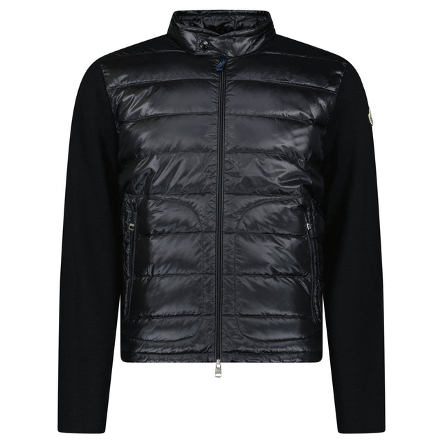 MONCLER PADDED WOOL ZIP-UP CARDIGAN BLACK Outlet Sale Always