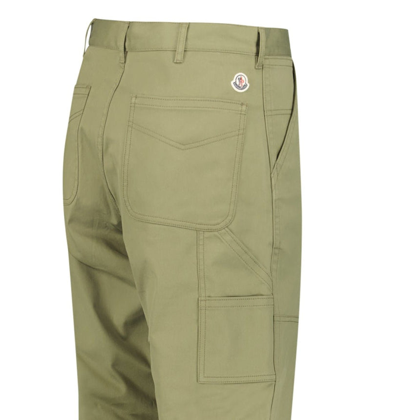 Moncler Panelled Pocket Trousers in Khaki Green - Boinclo - Outlet Sale Under Retail