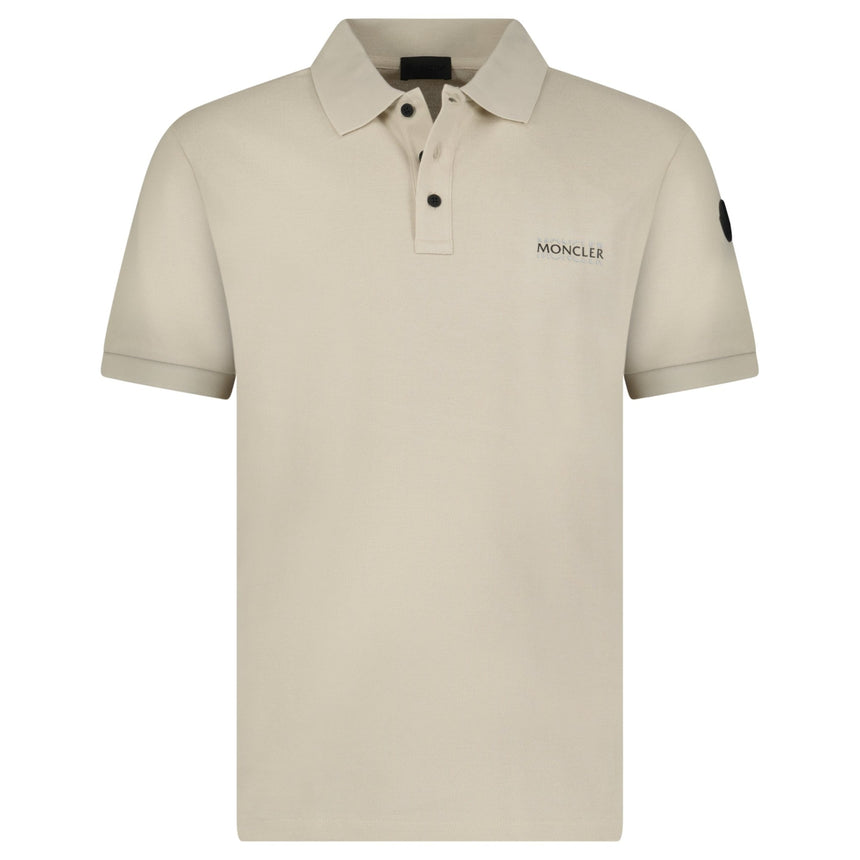 Moncler Short Sleeve Polo Shirt in Beige - Boinclo - Outlet Sale Under Retail