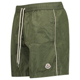 Moncler Side Logo Patch Swim Shorts in Olive Green - Boinclo - Outlet Sale Under Retail