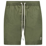 Moncler Side Logo Patch Swim Shorts in Olive Green - Boinclo - Outlet Sale Under Retail