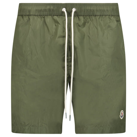 Moncler Side Logo Patch Swim Shorts in Olive Green - Boinclo - Outlet Sale Under Retail