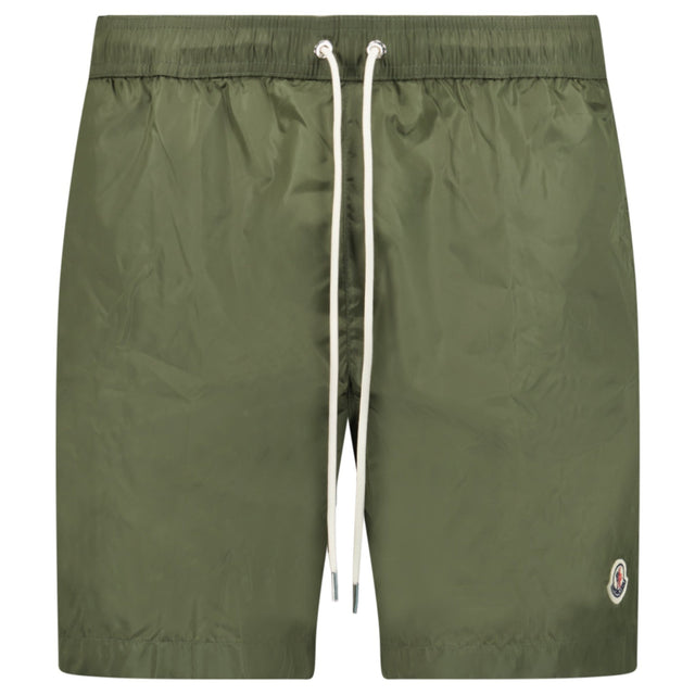 Moncler Side Logo Patch Swim Shorts in Olive Green - Boinclo - Outlet Sale Under Retail