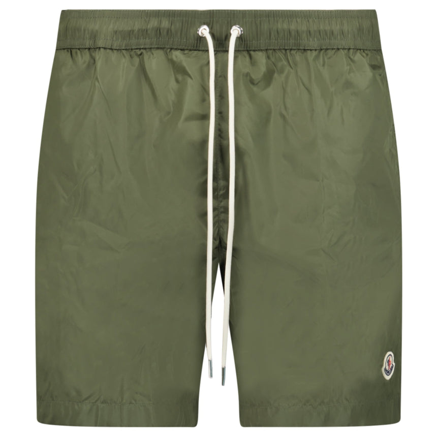 Moncler Side Logo Patch Swim Shorts in Olive Green - Boinclo - Outlet Sale Under Retail