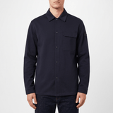 Moncler Snap Button Jersey Overshirt in Navy - Boinclo - Outlet Sale Under Retail