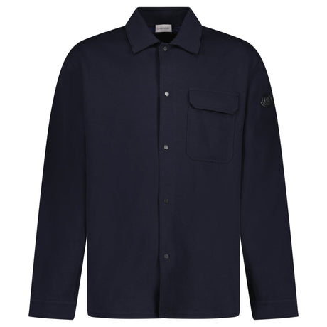 Moncler Snap Button Jersey Overshirt in Navy - Boinclo - Outlet Sale Under Retail