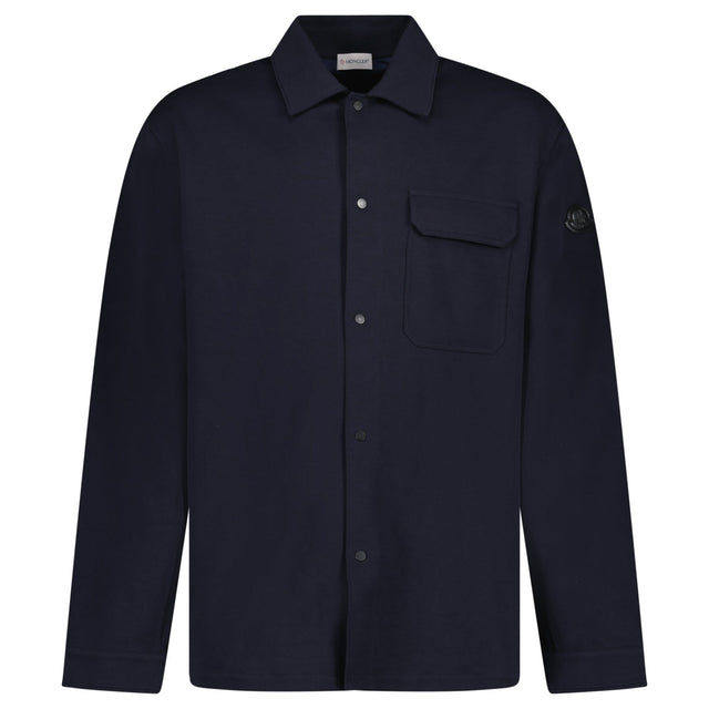 Moncler Snap Button Jersey Overshirt in Navy - Boinclo - Outlet Sale Under Retail