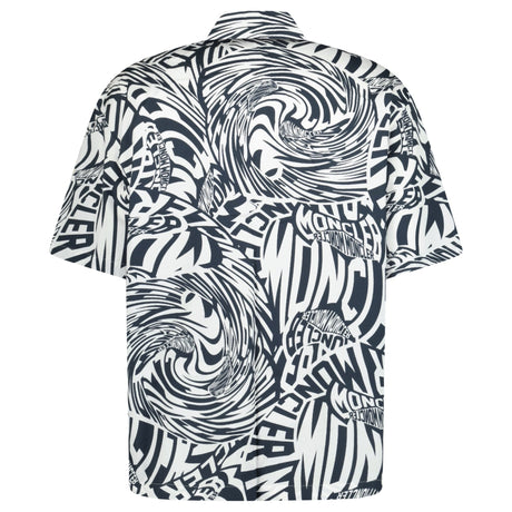 Moncler Stamp Print Button Shirt Black & White - Boinclo ltd - Outlet Sale Under Retail