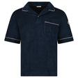 Moncler Towelling Short Sleeve Polo Shirt in Navy - Boinclo - Outlet Sale Under Retail