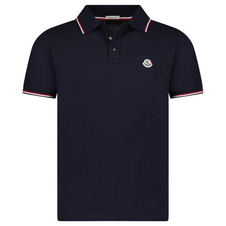 Moncler Tricolour - Trimmed Cotton Piqué Polo Shirt in Navy - Boinclo - Outlet Sale Under Retail