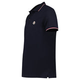 Moncler Tricolour-Trimmed Cotton Piqué Polo Shirt in Navy