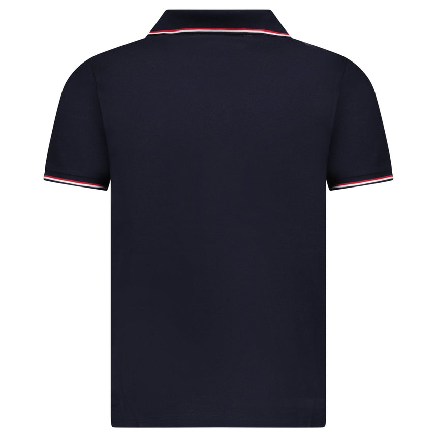 Moncler Tricolour-Trimmed Cotton Piqué Polo Shirt in Navy - Boinclo - Outlet Sale Under Retail