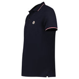 Moncler Tricolour-Trimmed Cotton Piqué Polo Shirt in Navy - Boinclo - Outlet Sale Under Retail