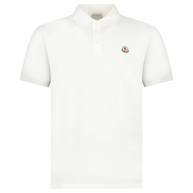 Moncler Tricolour-Trimmed Cotton Piqué Polo Shirt in White - Boinclo - Outlet Sale Under Retail