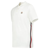 Moncler Tricolour-Trimmed Cotton Piqué Polo Shirt in White - Boinclo - Outlet Sale Under Retail