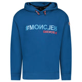 Moncler Writing Logo Hooded Sweatshirt Blue - Boinclo - Outlet Sale Under Retail