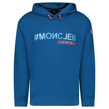 Moncler Writing Logo Hooded Sweatshirt Blue - Boinclo - Outlet Sale Under Retail