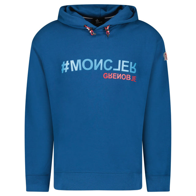Moncler Writing Logo Hooded Sweatshirt Blue - Boinclo - Outlet Sale Under Retail
