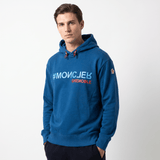Moncler Writing Logo Hooded Sweatshirt Blue - Boinclo - Outlet Sale Under Retail