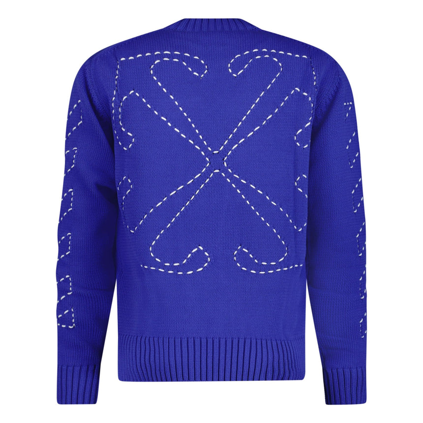 Off-White Knitted Jumper Blue - Boinclo ltd - Outlet Sale Under Retail