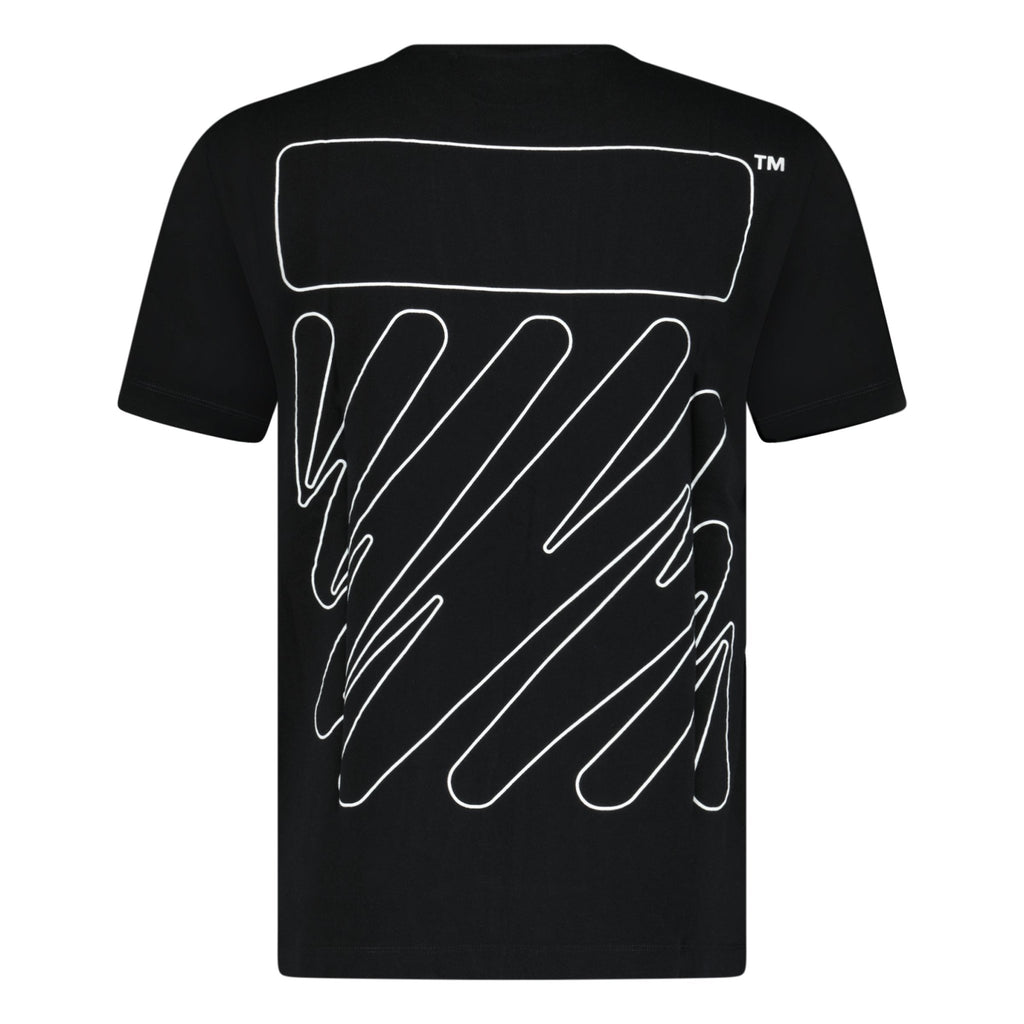 Off-White Wave Outline Diagonal Logo T-Shirt Black - Boinclo ltd - Outlet Sale Under Retail
