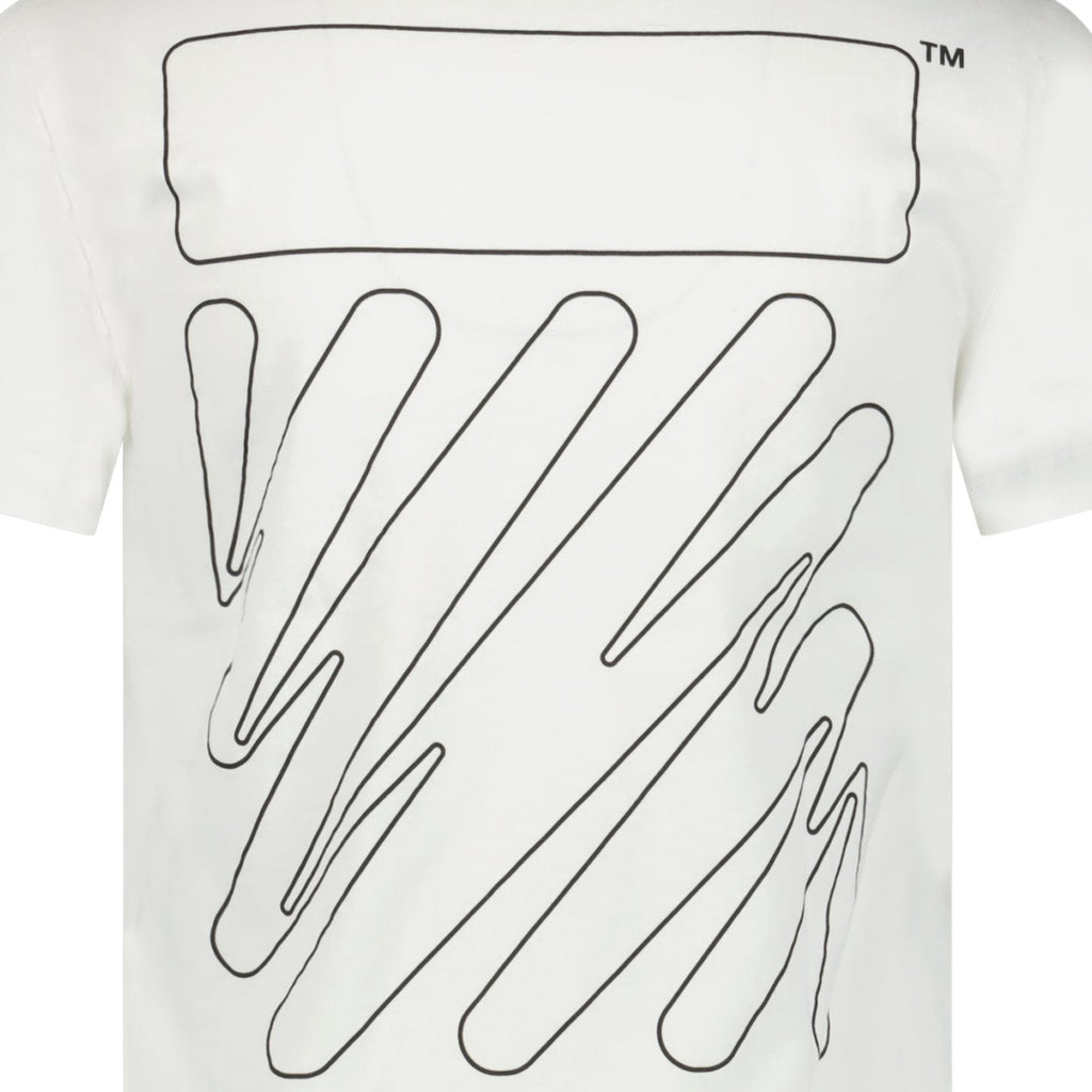 Off-White Wave Outline Diagonal Logo T-Shirt White - Boinclo ltd - Outlet Sale Under Retail
