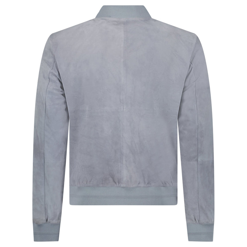 Pal Zileri Zip - Up Suede Jacket in Grey - Boinclo - Outlet Sale Under Retail