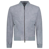 Pal Zileri Zip - Up Suede Jacket in Grey - Boinclo - Outlet Sale Under Retail