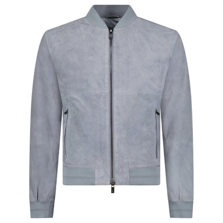 Pal Zileri Zip - Up Suede Jacket in Grey - Boinclo - Outlet Sale Under Retail