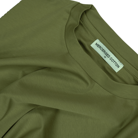 Plain Label Mercerized Cotton T-Shirt Khaki - Boinclo - Outlet Sale Under Retail