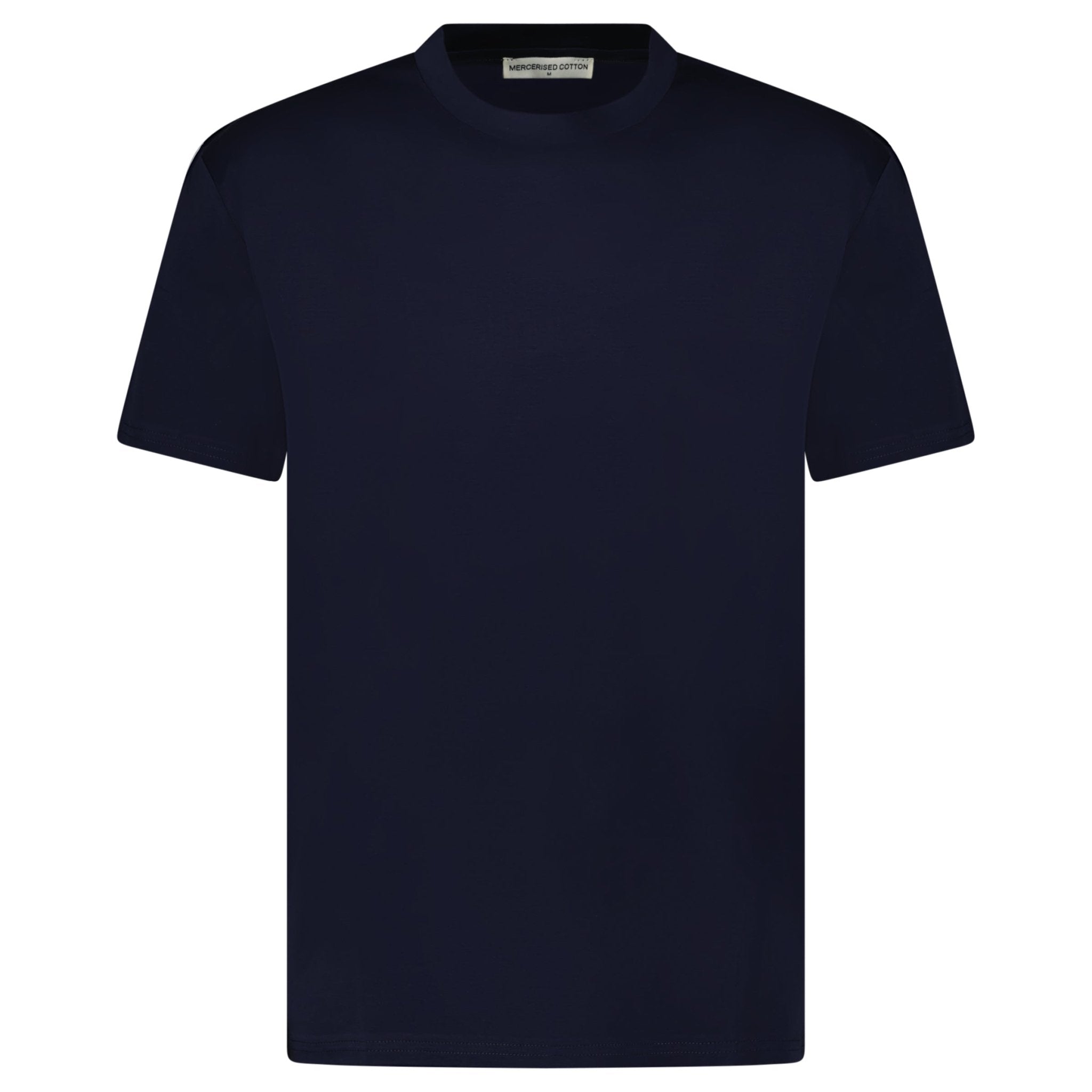 Color variation of Plain Label Mercerized Cotton T-Shirt Navy