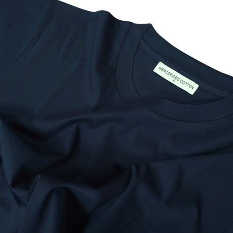 Plain Label Mercerized Cotton T-Shirt Navy - Boinclo - Outlet Sale Under Retail