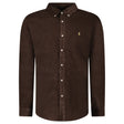 Polo Ralph Lauren Button-Down Collar Logo-Embroidered Cotton-Corduroy Shirt in Brown - Boinclo - Outlet Sale Under Retail