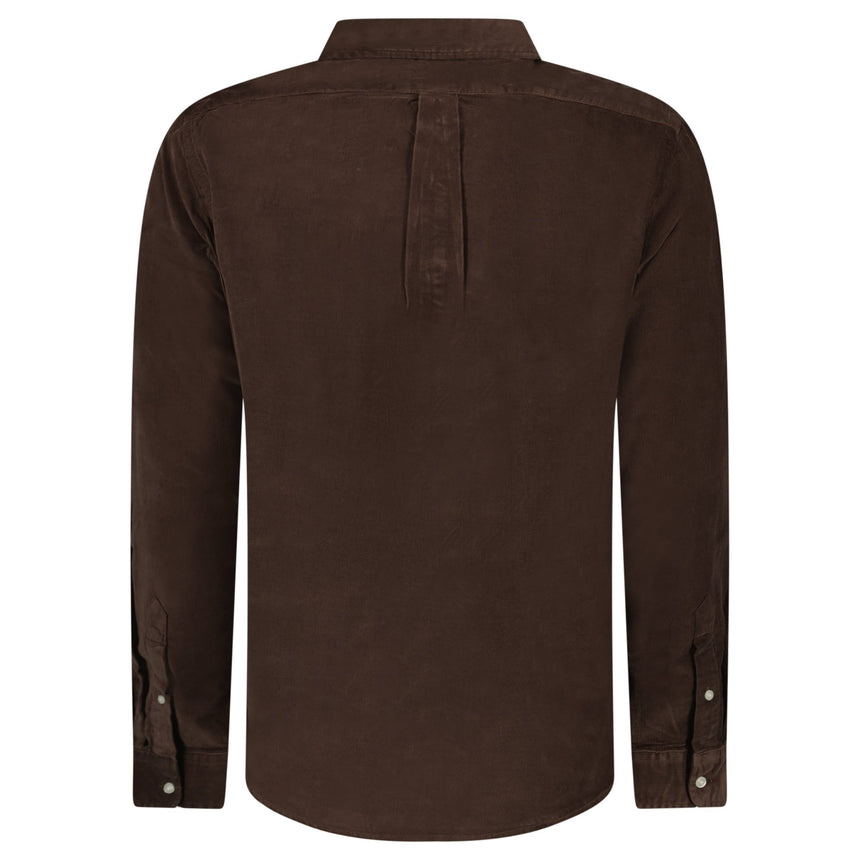 Polo Ralph Lauren Button-Down Collar Logo-Embroidered Cotton-Corduroy Shirt in Brown - Boinclo - Outlet Sale Under Retail
