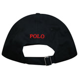Polo Ralph Lauren Cotton Chino Baseball Cap in Black with Red Logo - Boinclo - Outlet Sale Under Retail