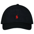 Polo Ralph Lauren Cotton Chino Baseball Cap in Black with Red Logo - Boinclo - Outlet Sale Under Retail